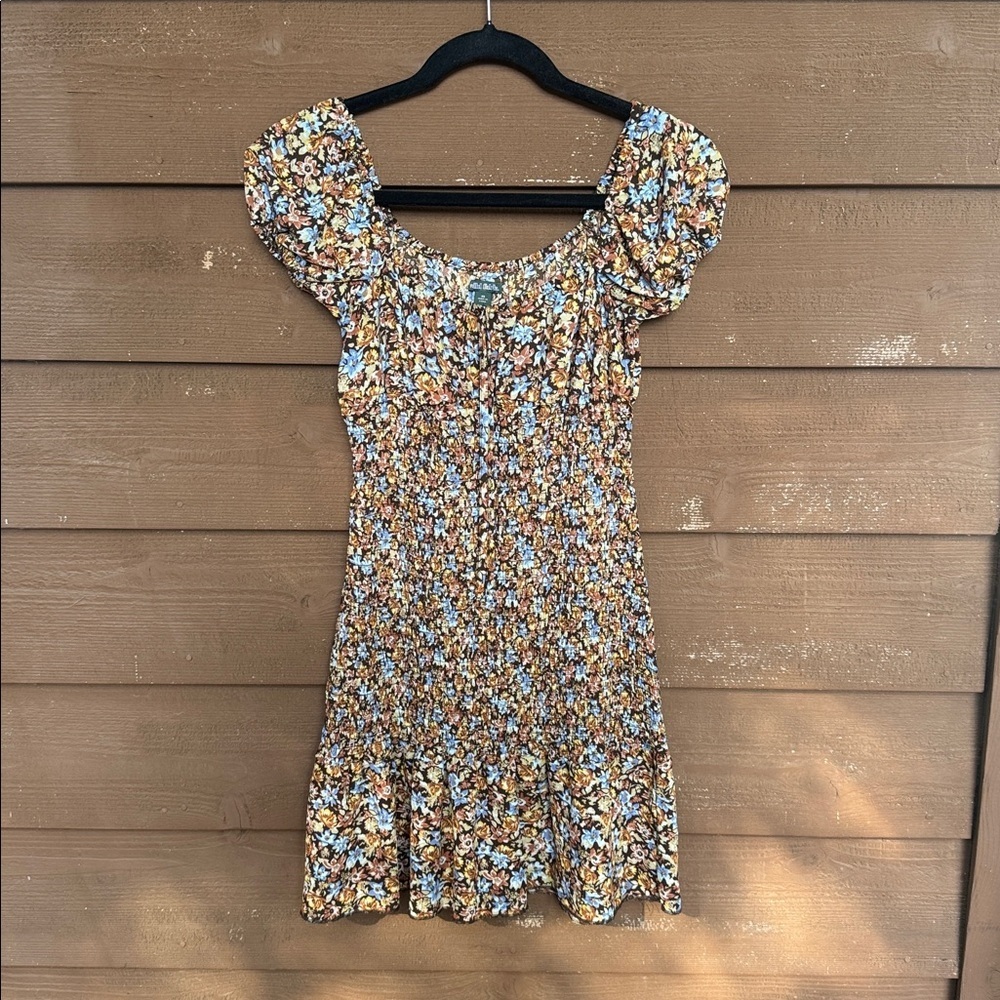 Wild Fable Floral Print Peasant Smocked Waist Dress size XS